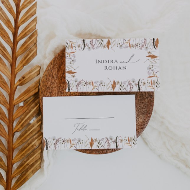 Tarjeta De Mesa Boho Autumn Wildflower | Boda plano (Subido por el creador)
