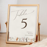 Tarjeta De Mesa Boho Autumn Wildflower | Número de tabla beige<br><div class="desc">Presentamos nuestra impresionante flor silvestre de otoño | número de mesa beige, que abarca un diseño sencillo y moderno que refleja la belleza de la naturaleza. Con flores de acuarela de otoño prensado y hojas de terracota, captura la esencia de los tonos naranjas quemados en octubre, creando un diseño minimalista...</div>