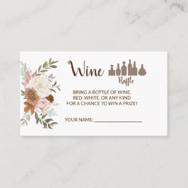 Tarjeta De Mesa Boho Autumn Wine Raffle Ticket Bridal Shower Card