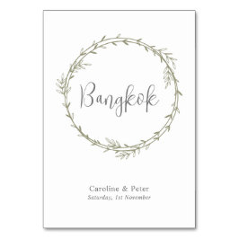 Tarjeta De Mesa Boho Bamboo Hoja Botánica Blanda Elegante Vegetaci