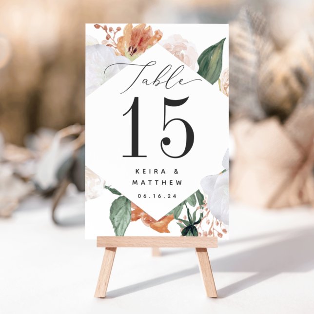 Tarjeta De Mesa Boho Blooms | Moderna Floral personalizada (Subido por el creador)