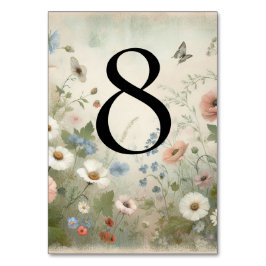 Tarjeta De Mesa Boho Blooms y Vintage Vows Boda