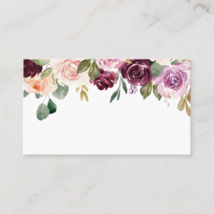 Tarjeta De Mesa Boho Borgoña y Flores de Melocotón Otoño