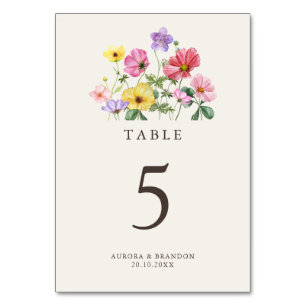 Tarjeta De Mesa Boho de campo floral de flor silvestre de Moda rús