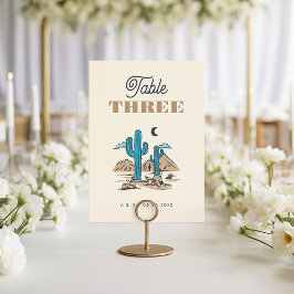 Tarjeta De Mesa Boho Desert Cactus Arizona Wedding Table Number