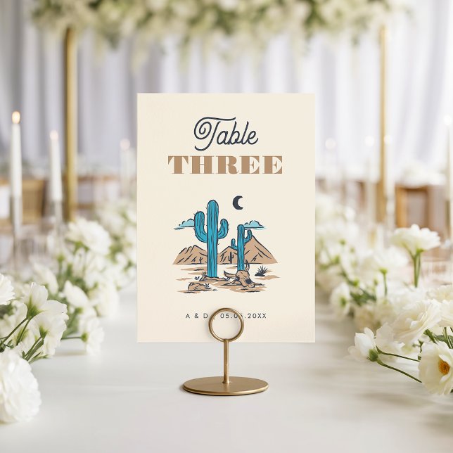 Tarjeta De Mesa Boho Desert Cactus Arizona Wedding Table Number (Subido por el creador)