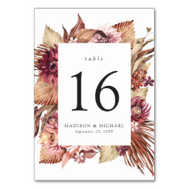 Tarjeta De Mesa Boho Desert Floral Boda