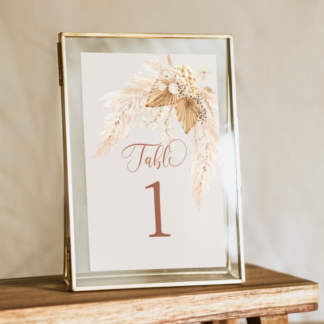 Tarjeta de mesa Boho Dried Flowers y Pampas (Subido por el creador)