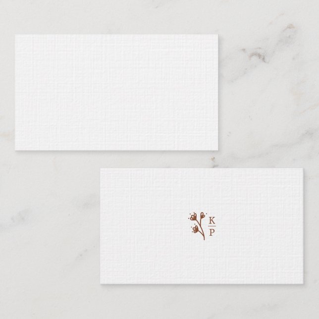 Tarjeta De Mesa Boho Earthy Botanelegant Ivory (Anverso / Reverso)