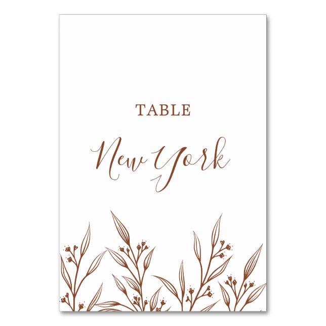 Tarjeta De Mesa Boho Earthy Botanelegant Ivory (Anverso)