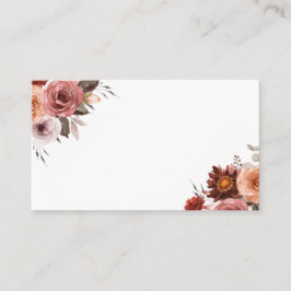 Tarjeta De Mesa Boho Fall Watercolor Floral Bouquet Boda