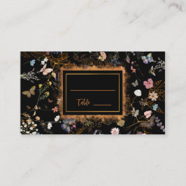 Tarjeta De Mesa Boho Floral Black Butterfly Garden Wedding