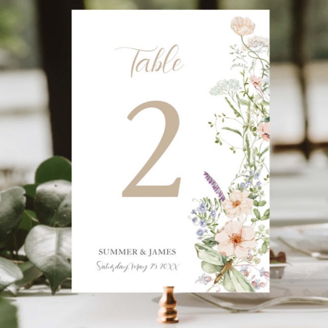 Tarjeta De Mesa Boho Moda Pastel Flor silvestre Boda Jardín (Subido por el creador)