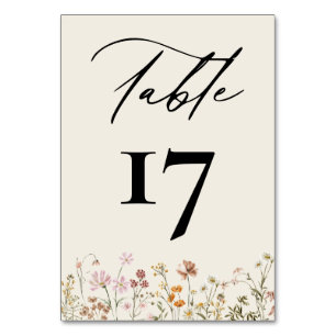Tarjeta De Mesa Boho Moda Wildflower Boda moderno