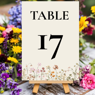 Tarjeta De Mesa Boho Moda Wildflower Boda moderno