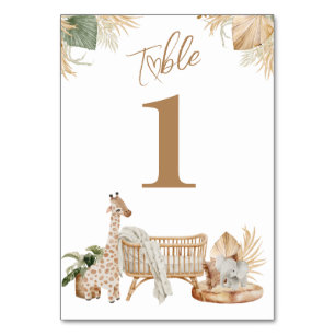 Tarjeta De Mesa Boho Modern Heart Gender Neutral Baby Shower