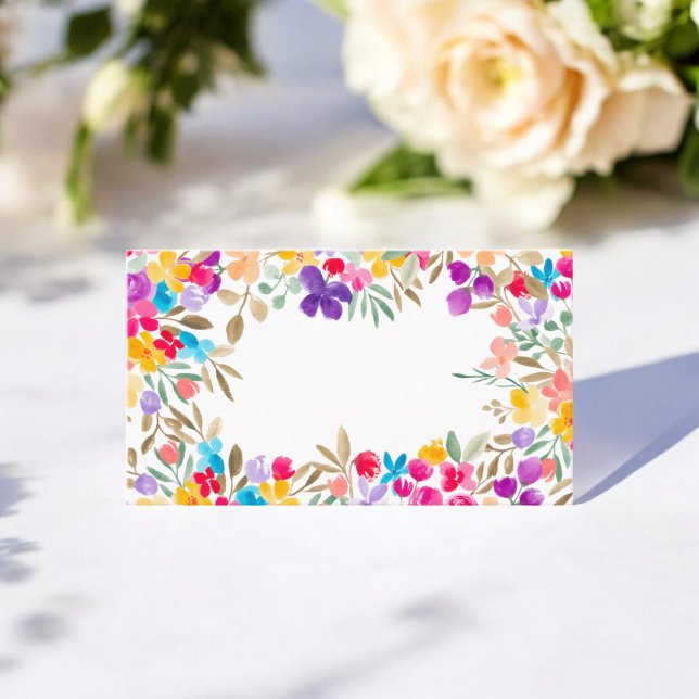 Tarjeta De Mesa Boho pintado Boda de acuarela moderna Floral (Boho painted Modern Watercolor Floral Wedding Place Card)