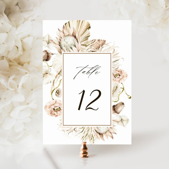 Tarjeta De Mesa Boho Protea Pampas Boda de Grass Floral (Subido por el creador)