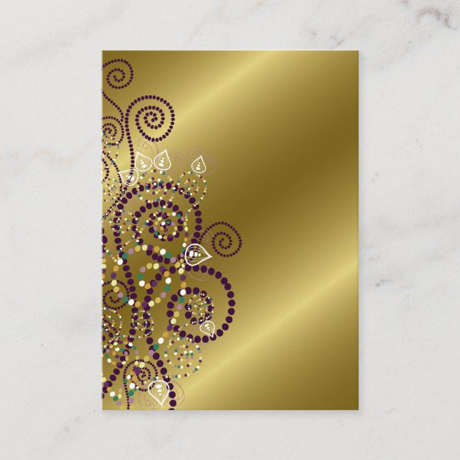 Tarjeta De Mesa Boho Purple Spiral Moda Golden Boda Place Card (Anverso)