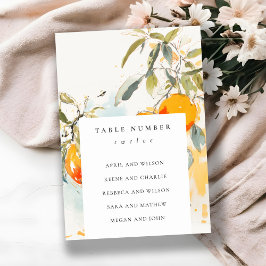 Tarjeta De Mesa Boho Resumen Naranja Asientos de Boda Jardín