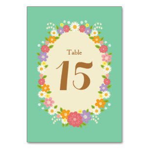 Tarjeta De Mesa Boho Rústico Boda De Vocación Floral (Mint)