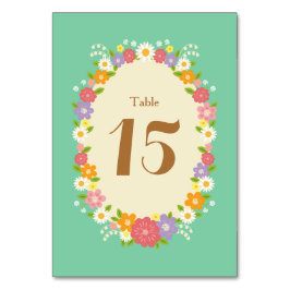 Tarjeta De Mesa Boho Rústico Boda De Vocación Floral (Mint)