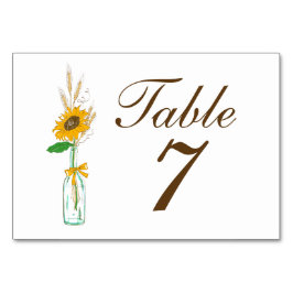 Tarjeta De Mesa Boho Sunflower Fall Country Boda floral amarillo