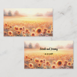 Tarjeta De Mesa Boho Sunflower Rustic Watercolor Country Wedding