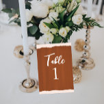 Tarjeta De Mesa Boho Terra Cotta Faux Glass Boda<br><div class="desc">Perfecto para bodas y celebraciones con temática boho terra cotta o beige. Estos números de la mesa se parecen a un vaso pintado a mano. Simplemente introduzca los números utilizando la característica de personalización. Encuentra artículos de papel y accesorios para bodas que coincidan en mi tienda.</div>