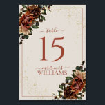 Tarjeta De Mesa Boho Terracotta Greenery Boda Floral<br><div class="desc">¡Crea el ambiente perfecto de la recepción boho! ¡Nos encanta este moderno y moderno número de mesa boda de terracota! Sencillo, elegante y muy bonito, con flores de color de flores secas de terracota y vegetación, tipografía de escritura con letras a mano "menú" y polvo de oro falso. Muchas gracias...</div>