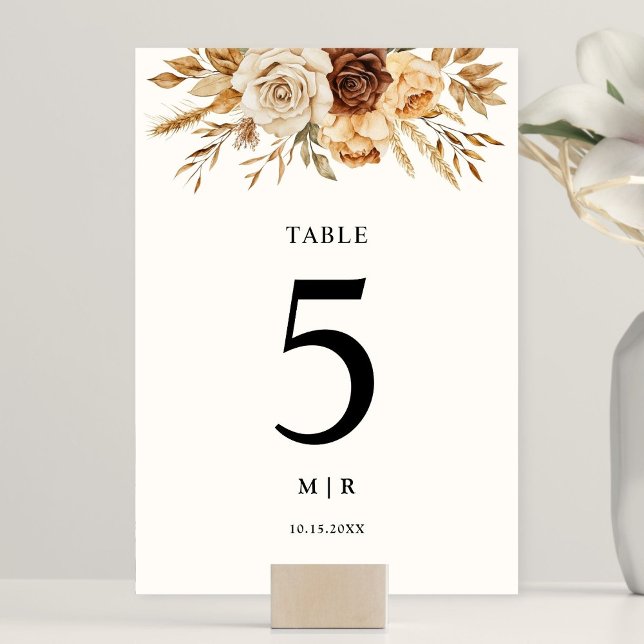 Tarjeta De Mesa Boho Terracotta Rustic Floral Boda Boda (Subido por el creador)