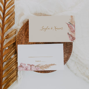 Tarjeta De Mesa Boho Tropical Botanical Boda de Marfil