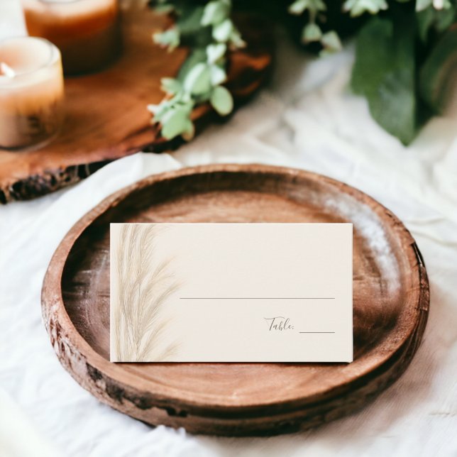 Tarjeta De Mesa Boho verano pampas césped acuarela número de tabla (Boho summer pampas grass watercolor table number place card)