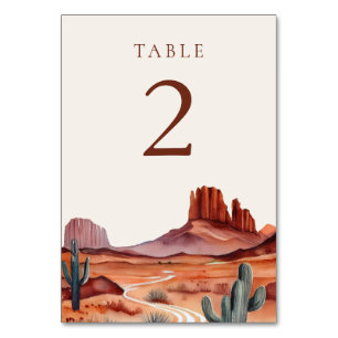 Tarjeta De Mesa Boho Watercolor Desert Boda