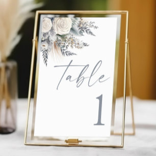 Tarjeta De Mesa Boho White Rose Flor Floral Boda Jardín