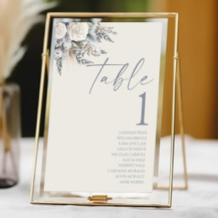 Tarjeta De Mesa Boho White Rose Flor Floral Boda Jardín