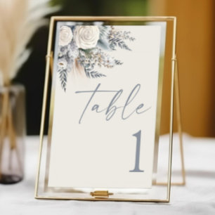 Tarjeta De Mesa Boho White Rose Flor Floral Boda Jardín