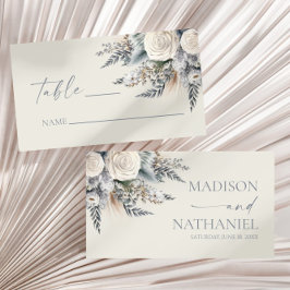 Tarjeta De Mesa Boho White Rose Flor Floral Boda Jardín