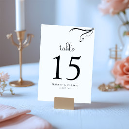 Tarjeta De Mesa Boho White y Black Elegant Wedding Modern