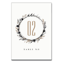 Tarjeta De Mesa Boho Wildflower Black Brown Fall Wreath Boda