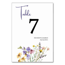 Tarjeta De Mesa Boho Wildflower Boda