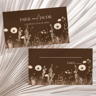Tarjeta De Mesa Boho Wildflower Boda de flores silvestres