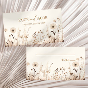 Tarjeta De Mesa Boho Wildflower Boda de flores silvestres