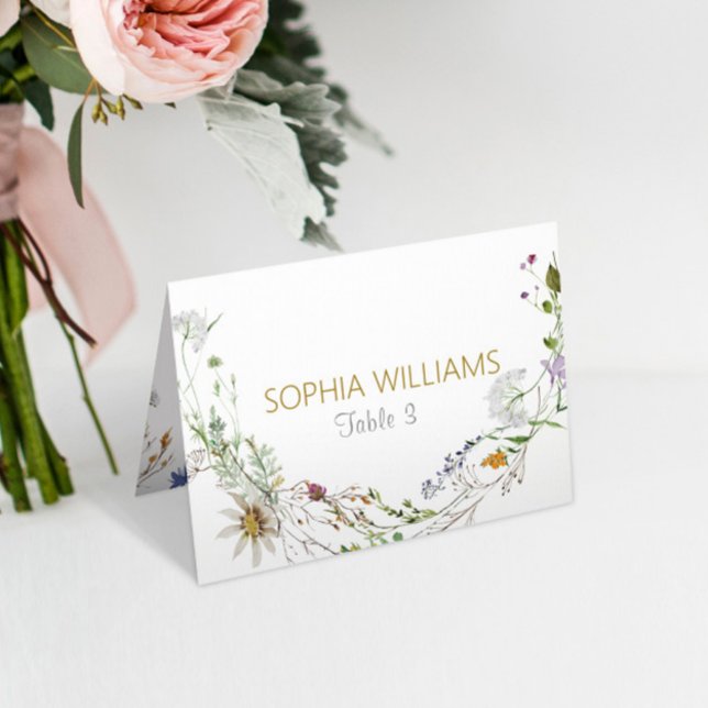Tarjeta de mesa Boho Wildflowers Boda (Subido por el creador)