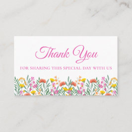 Tarjeta De Mesa Boho Wildflowers Boda Rosa Floral