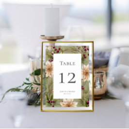 Tarjeta De Mesa Boho Winter Greenery Boughs Sage Green
