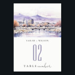 Tarjeta De Mesa Boise, Idaho Watercolor Landscape Wedding<br><div class="desc">Boise,  Idaho,  USA Watercolor Landscape Watercolor Landscape Wedding,  If you need any further customization please feel free to email me on yellowfebstudio@gmail.com. or message via Zazzle.</div>