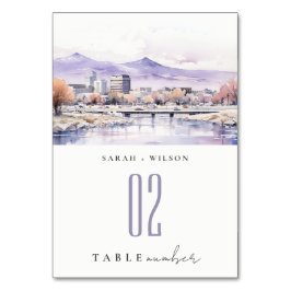 Tarjeta De Mesa Boise, Idaho Watercolor Landscape Wedding