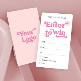 Tarjeta De Mesa Boleto de Raffle de negocios con logotipo rosa mod
