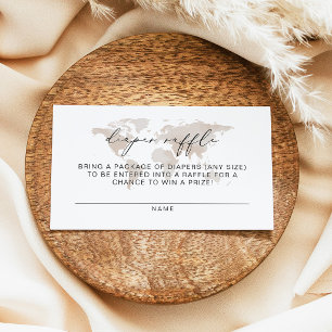 Tarjeta De Mesa Boleto de rifa de pañales CARMEN Beige Aventura Ma